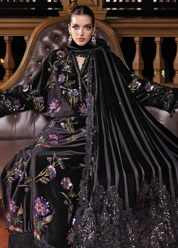 Alternative view of Maria B Black Formal Collection Silk Replica