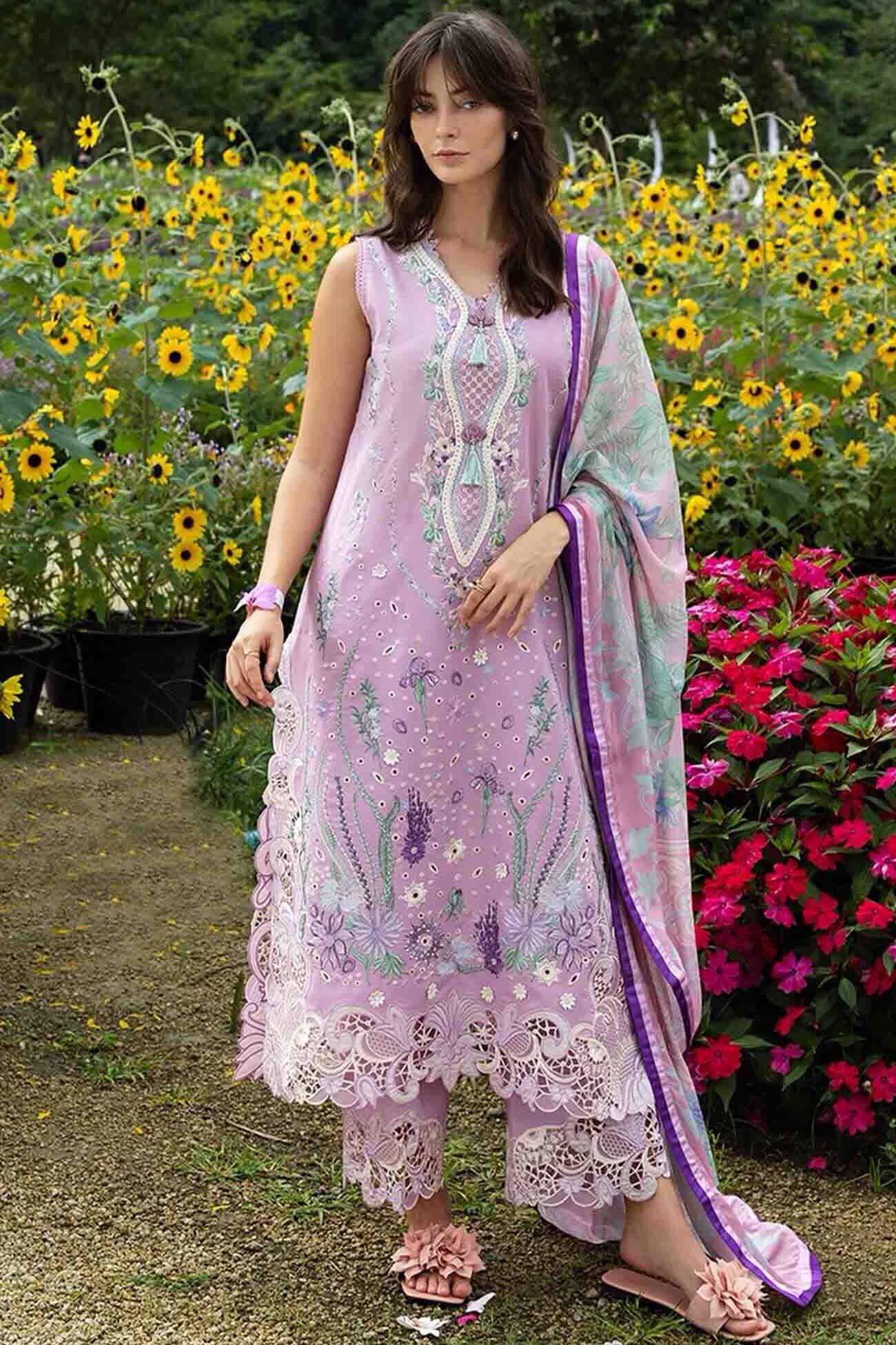 Mushq Purple Luxury Lawn Collection Replica