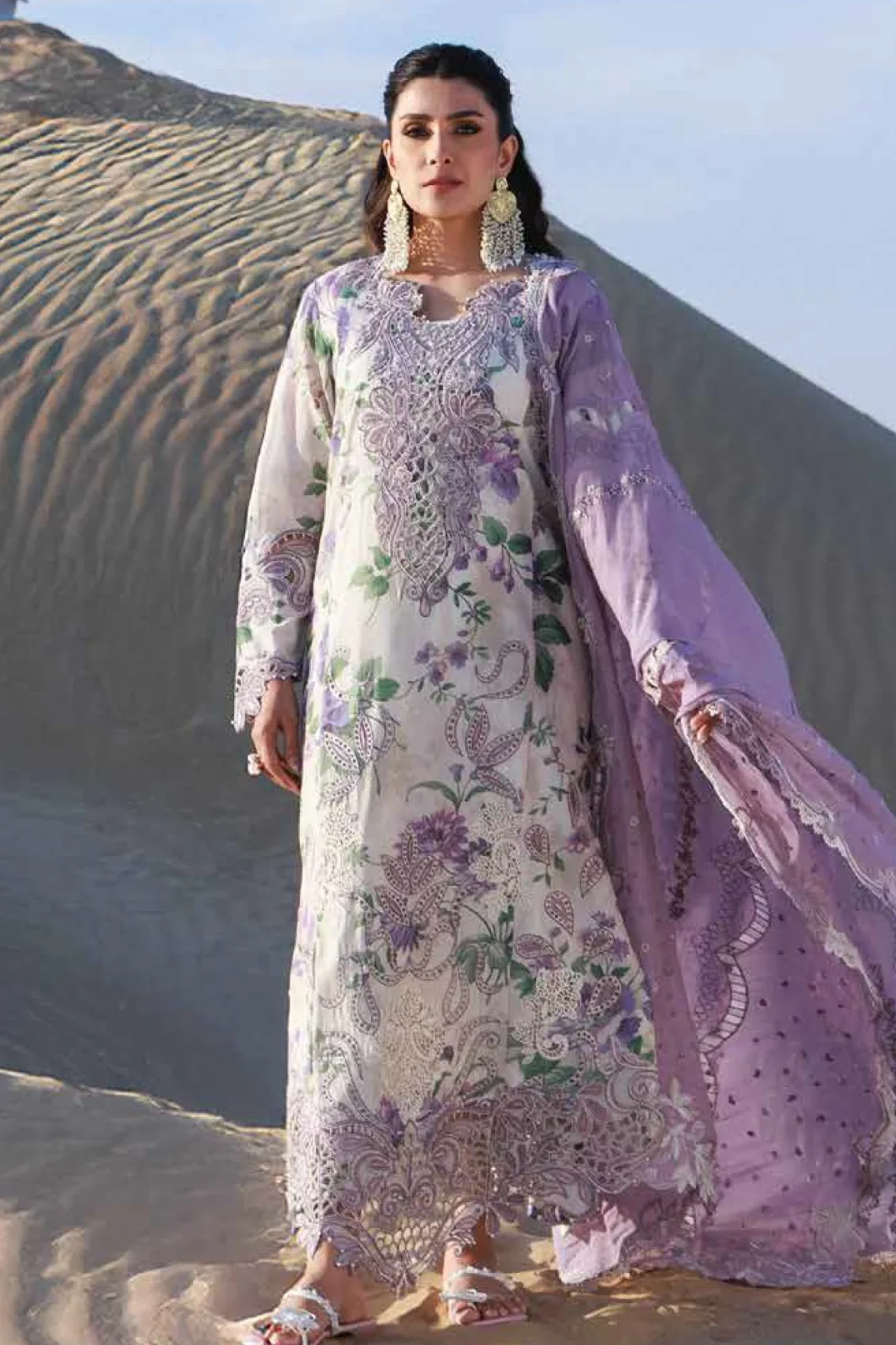 Nureh Purple Luxury Lawn Collection Replica