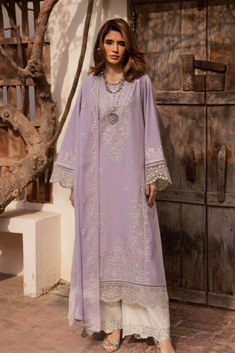 Batik Purple Luxury Lawn Collection Replica