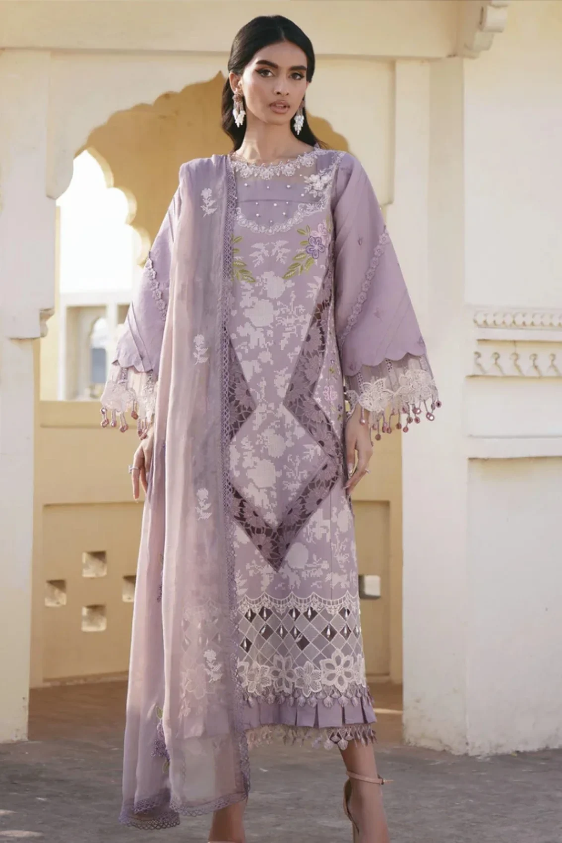 Parishay Mauve Luxury Lawn Collection Replica