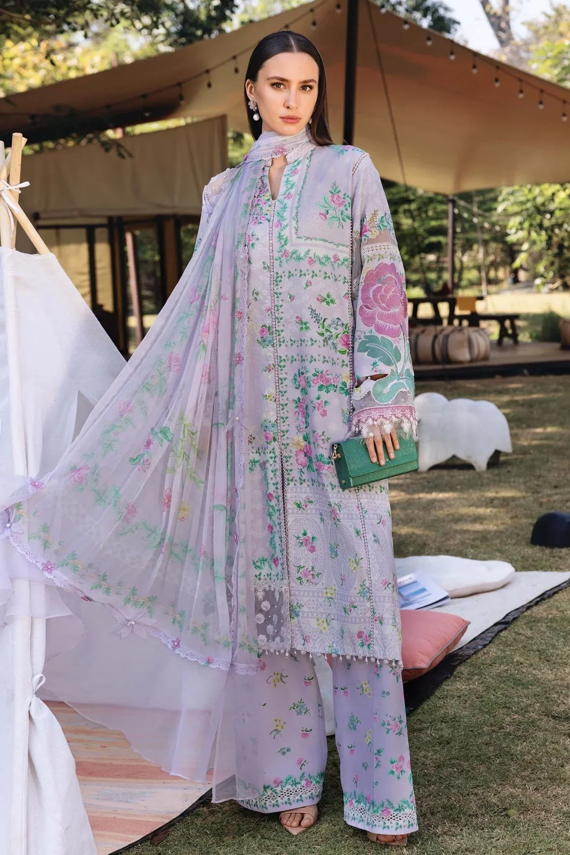 Maria B Light Purple Luxury Printed Lawn Collection Replica