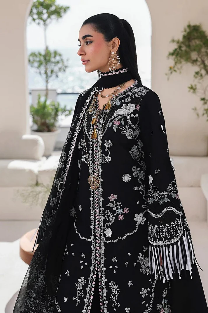 Alternative view of Qalamkar Black Luxury Lawn Collection Replica