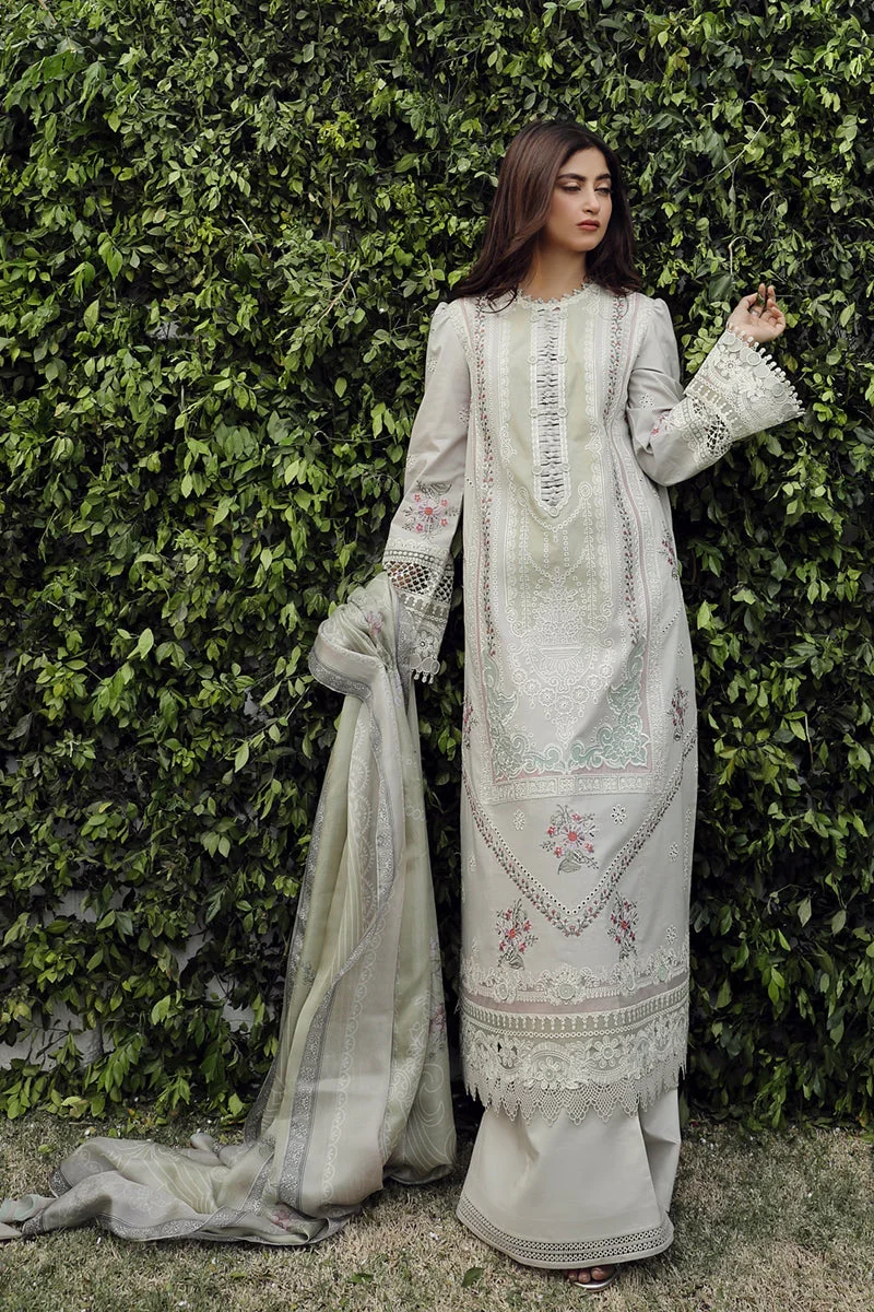 Qalamkar Grey Luxury Lawn Collection Replica
