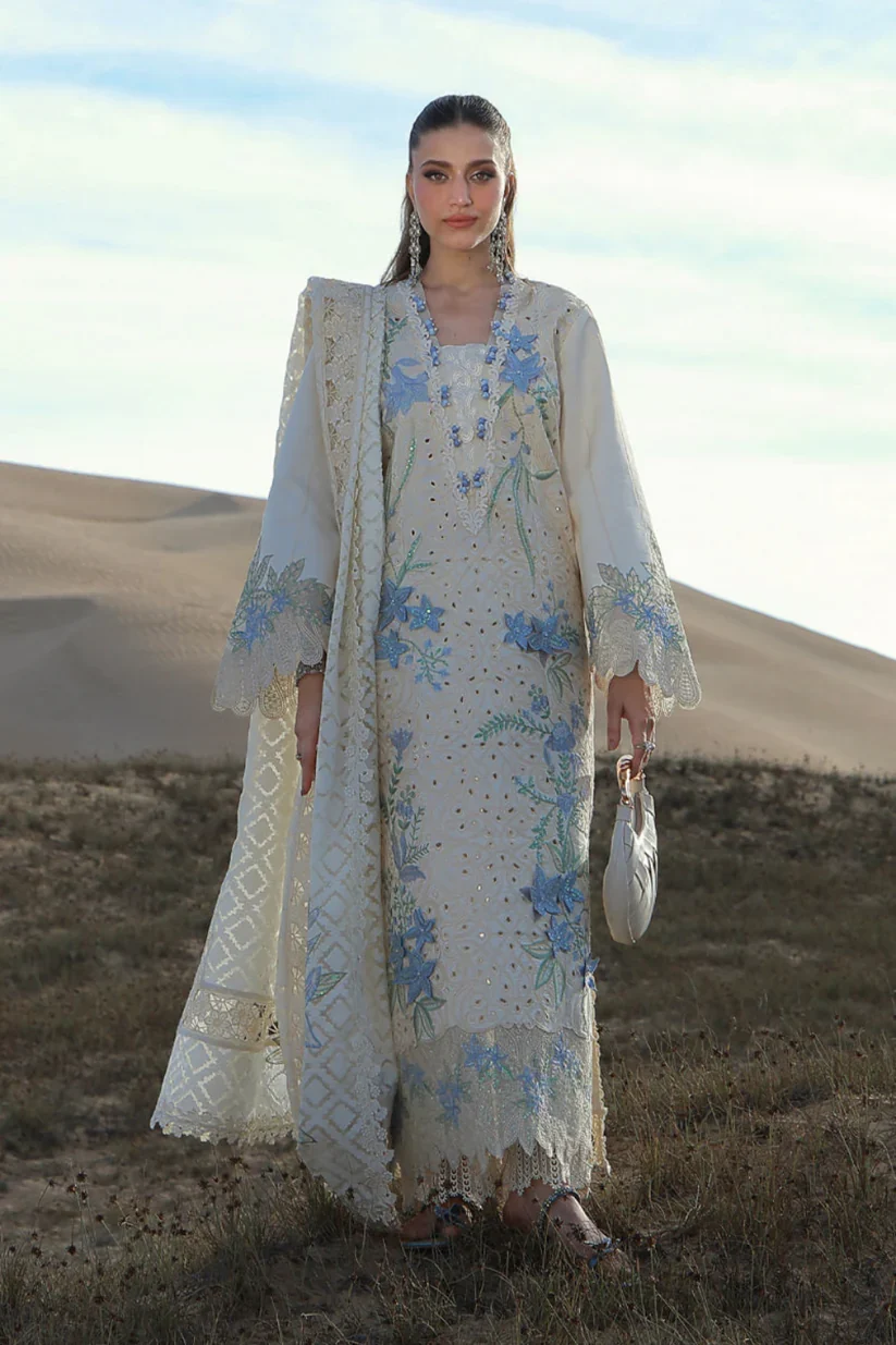 Rang Rasiya Offwhite Luxury Lawn Collection Replica