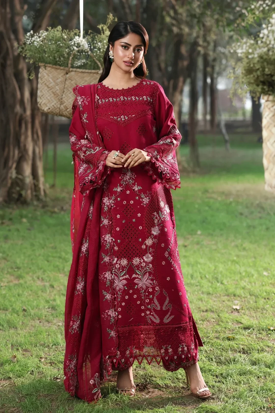 Sardinia Red Luxury Lawn Collection Replica