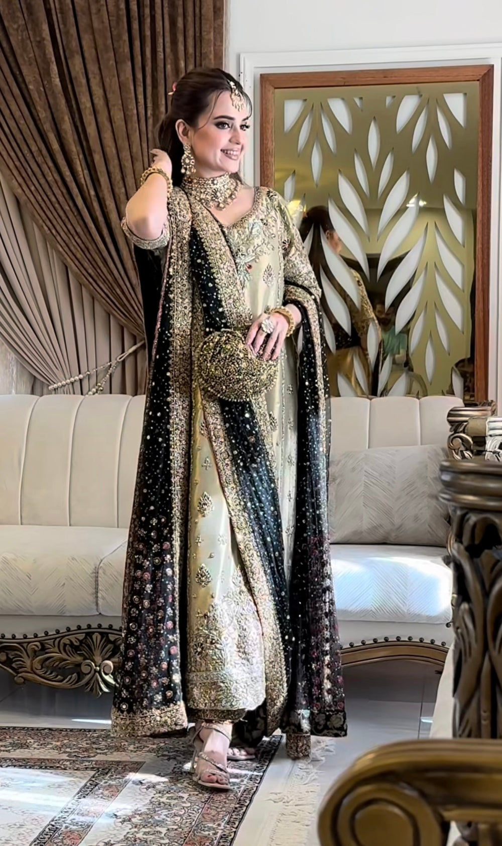 Alternative view of Haris Shakeel Brown Luxury Bridal Collection Maysori Replica