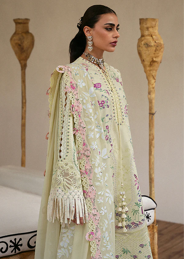 Alternative view of Suffuse Yellow Luxury Lawn Collection Replica