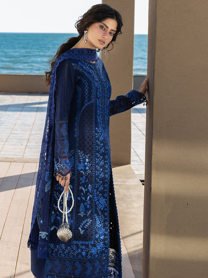 Alternative view of Mahnur Navy Blue Luxury Lawn Collection Replica