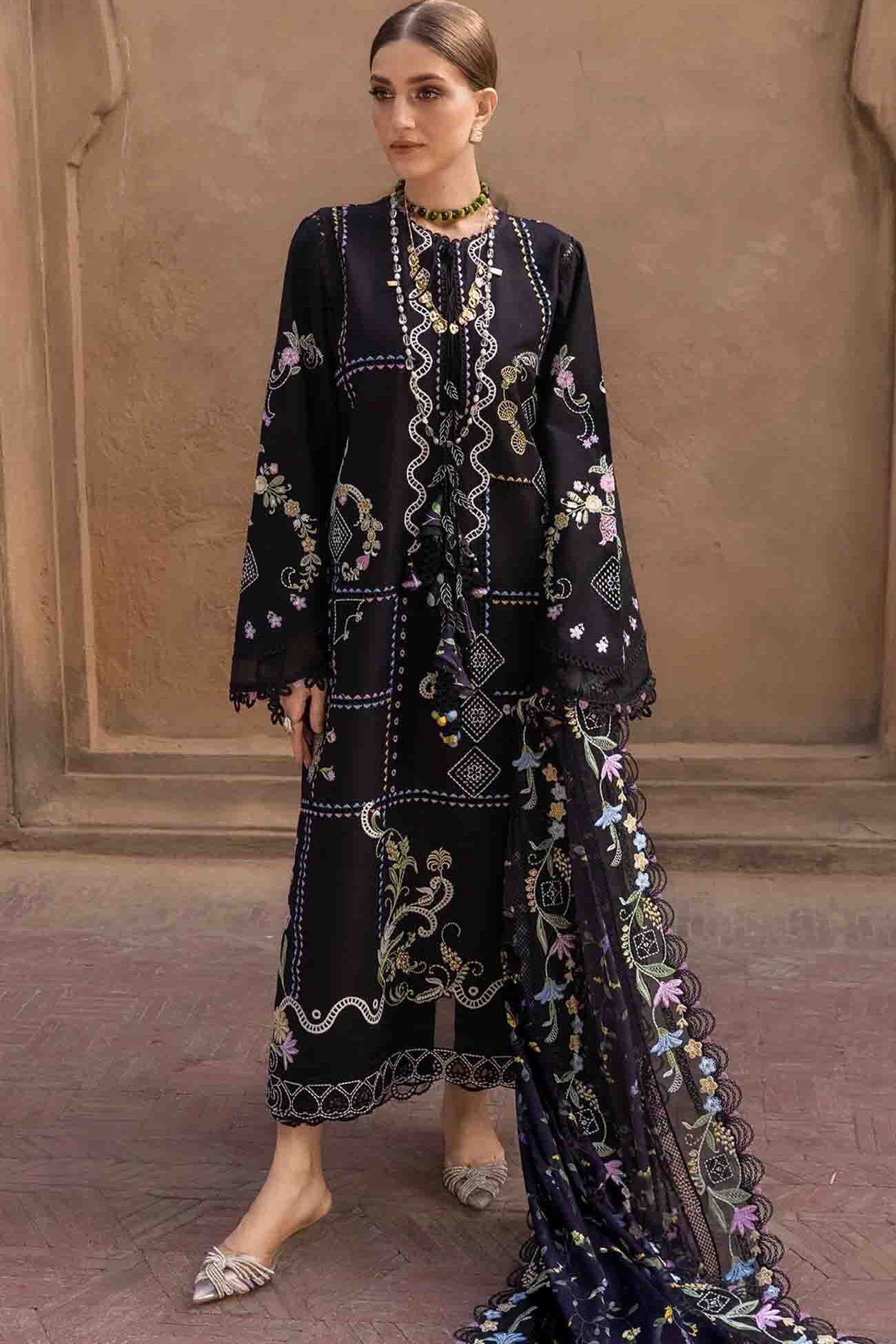 Crimson Black Luxury Lawn Collection Replica