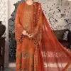 Maria B Orange Chiffon Formal Collection Replica