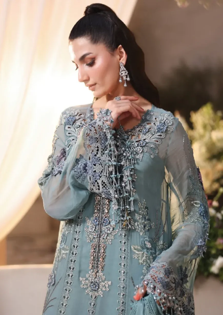 Alternative view of Maria B Sky Blue Chiffon Formal Collection Replica