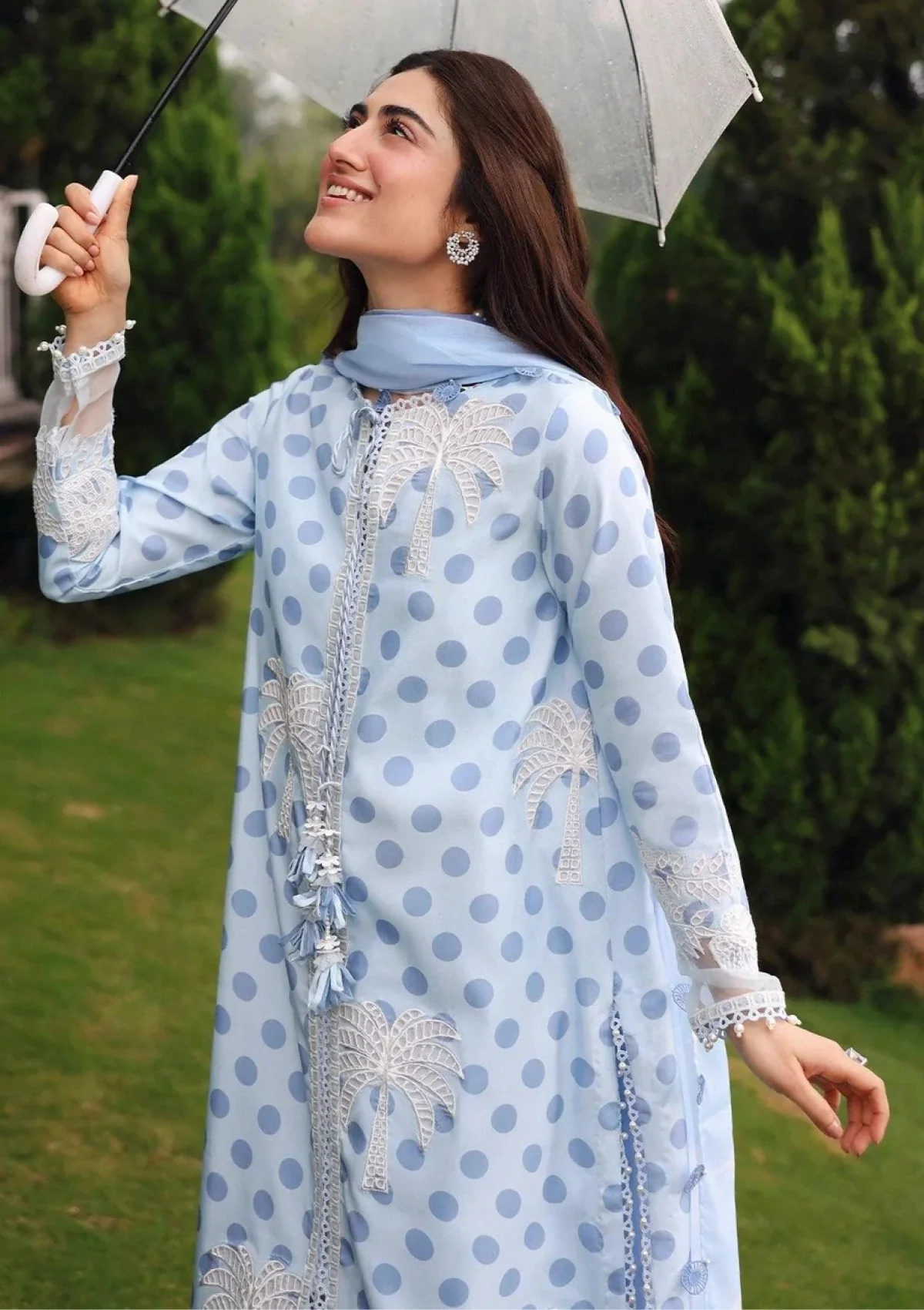 Alternative view of Sardinia Sky Blue Luxury Lawn Collection Replica