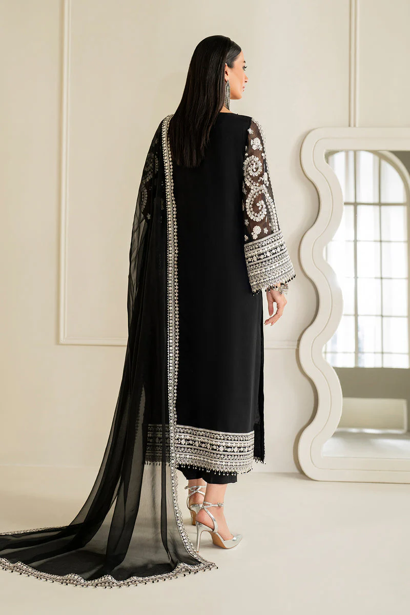 Alternative view of Baroque Black Chiffon Formal Collection Replica