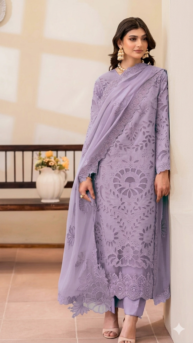 Imrozia Purple Luxury Lawn Collection Replica