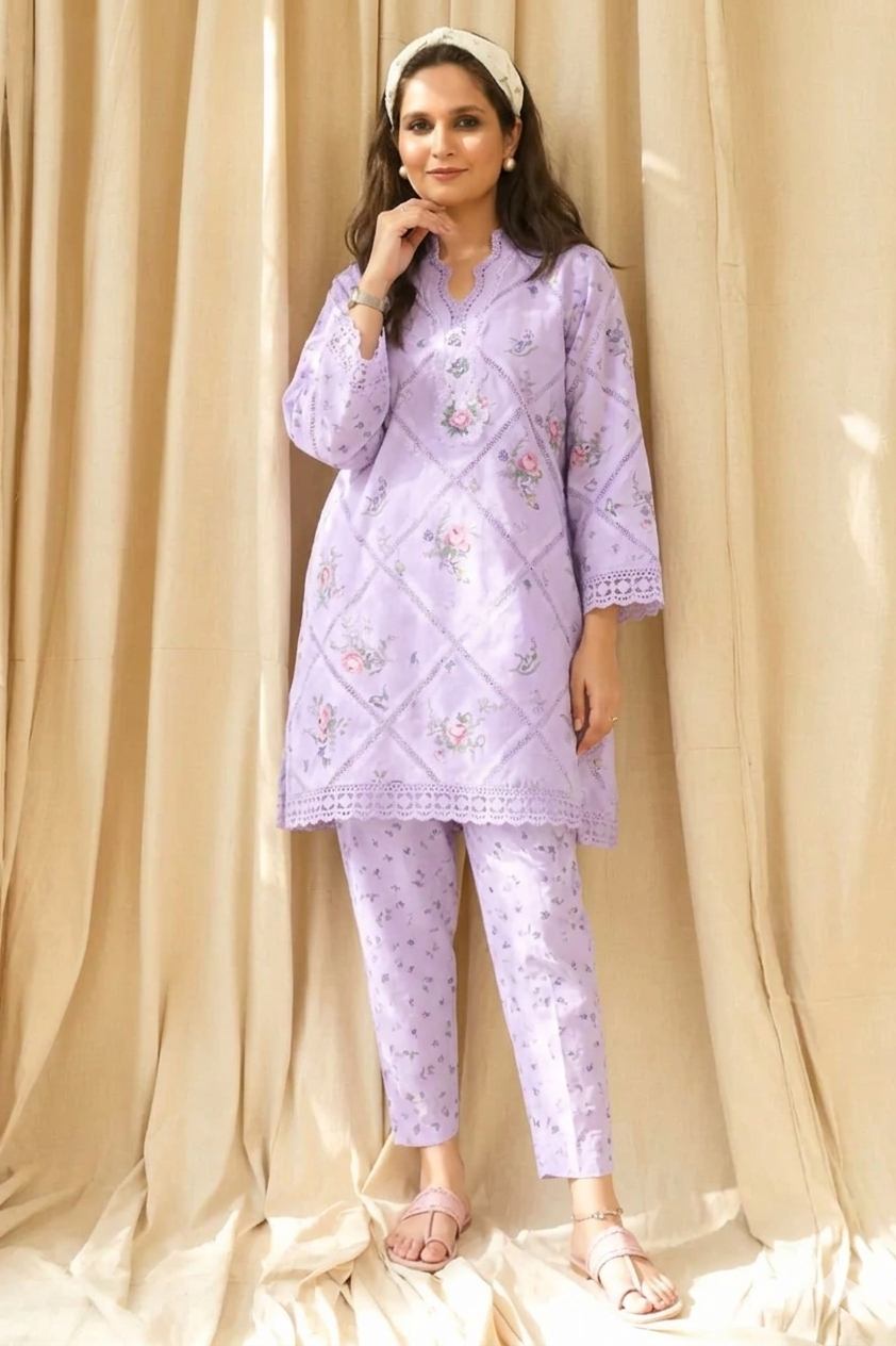 Alternative view of Farida Hassan Purple Luxury Lawn Collection Replica