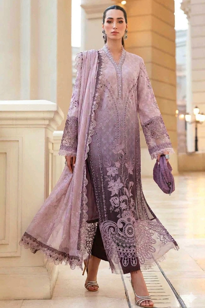 Maria B Purple Luxury Lawn Collection Replica