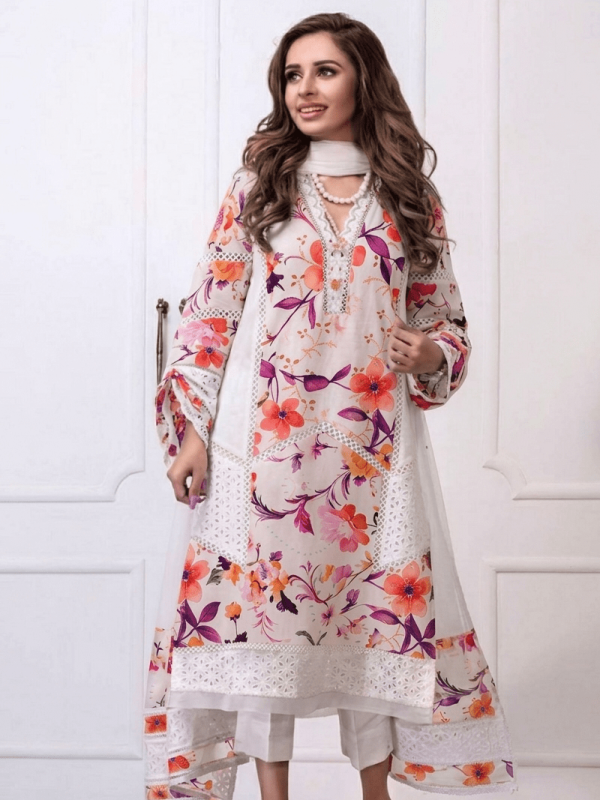 Shrenz Mauve Luxury Lawn Collection Replica