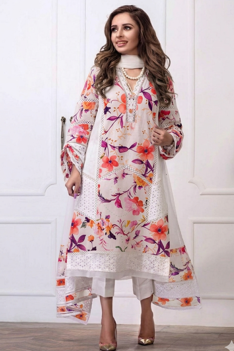 Shrenz Mauve Luxury Lawn Collection Replica