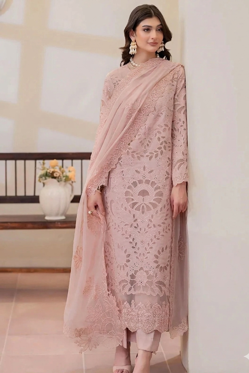Imrozia Peach Luxury Lawn Collection Replica