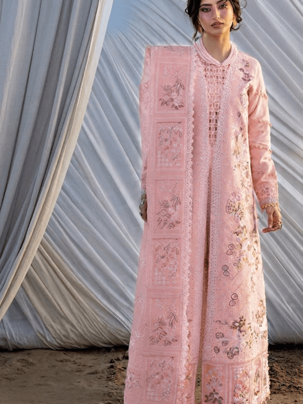 Mahnur Peach Luxury Lawn Collection Replica