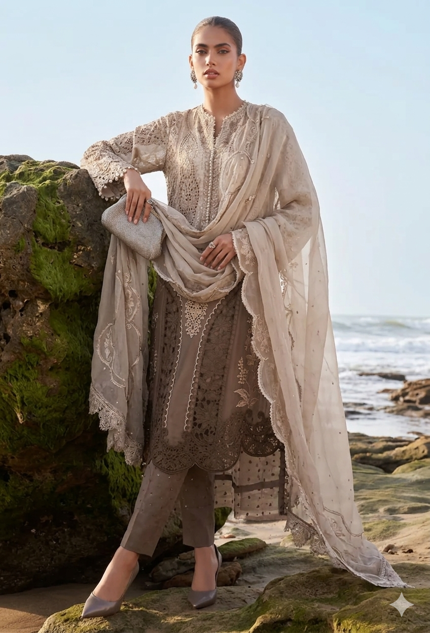 Alternative view of Maria B Brown Soft Organza Formal Collection Replica