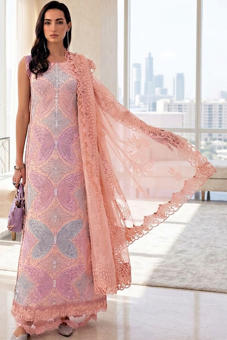 Maria B Pink Luxury lawn Collection Replica