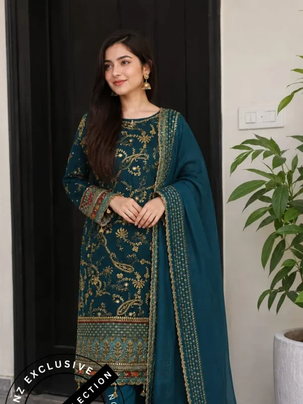 Shrenz 3 Piece Stitched Chiffon Pret Collection