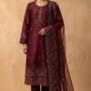 Shrenz Maroon Luxury Lawn Collection Replica