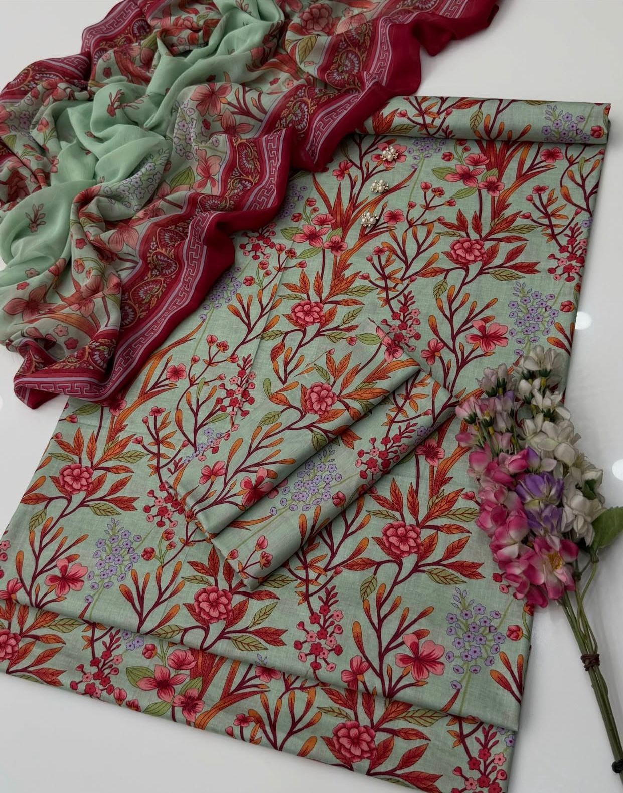 Alternative view of Maria B Multi Printed Lawn Collection Replica