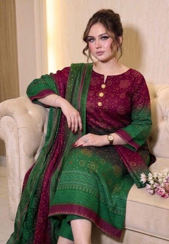 Maria B Maroon Printed Swiss Lawn Collection Replica