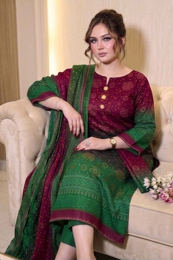 Maria B Maroon Printed Lawn Collection Replica