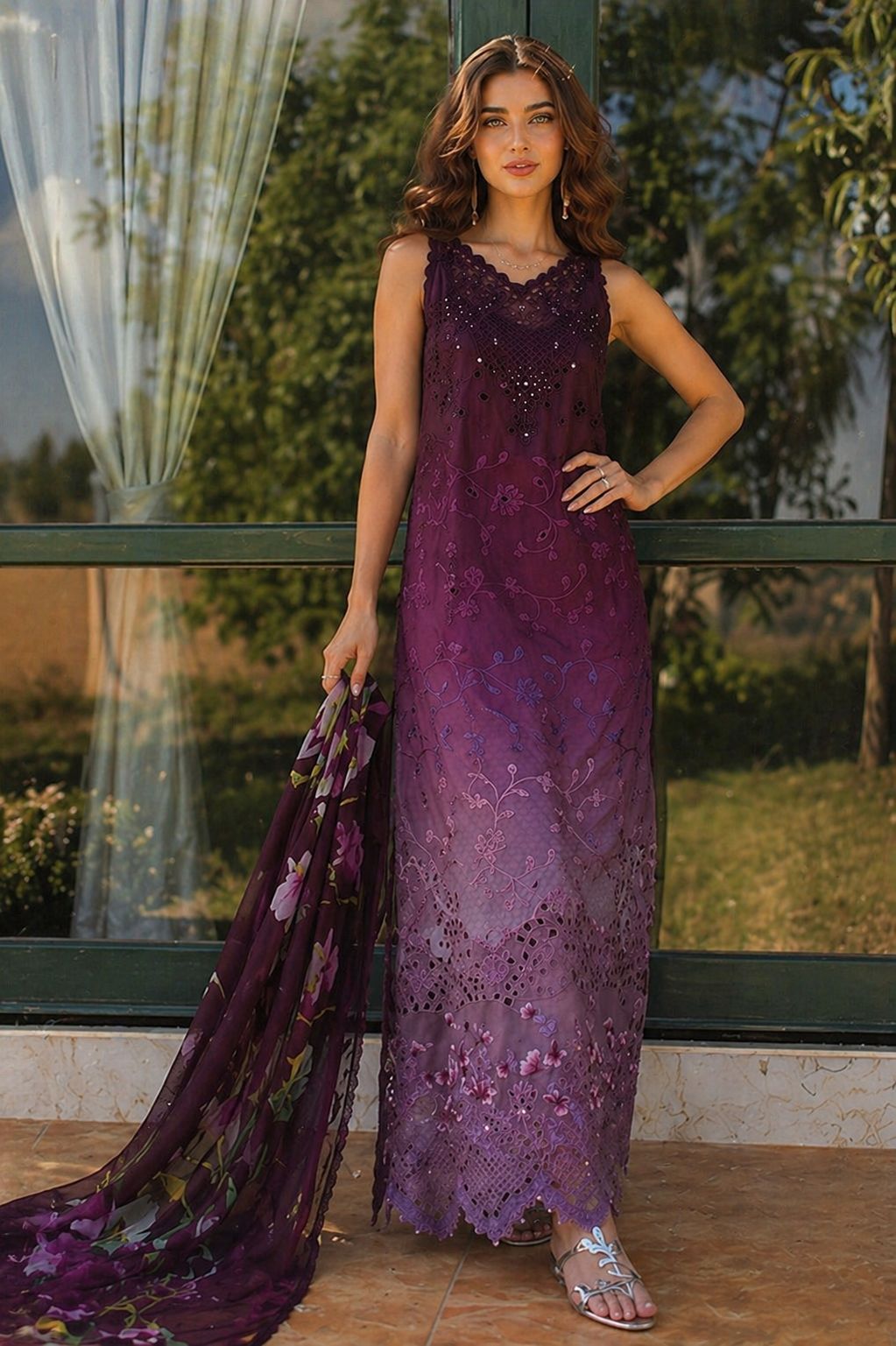 Alternative view of Noor by Saadia Asad Tie-N-Die Luxury Lawn Collection Replica