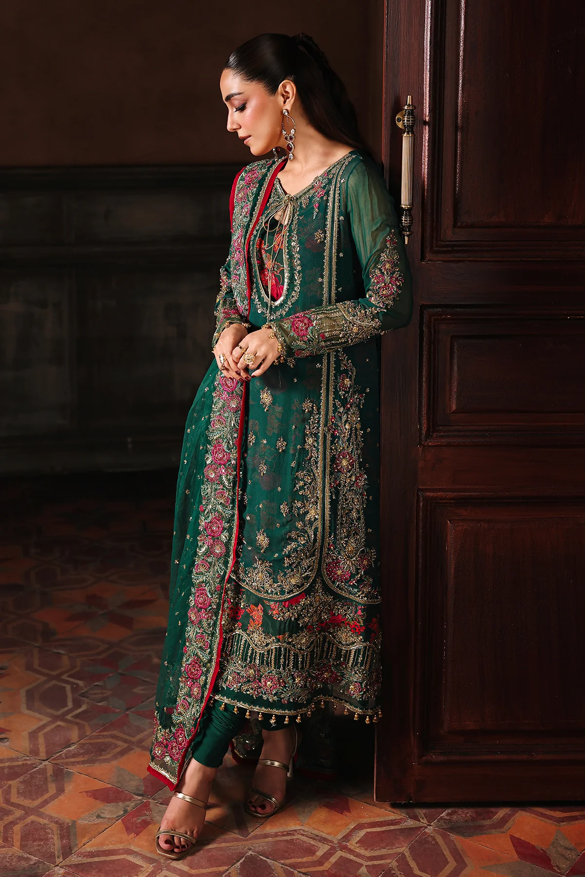 Alternative view of Charizma Green Chiffon Bridal Collection Replica