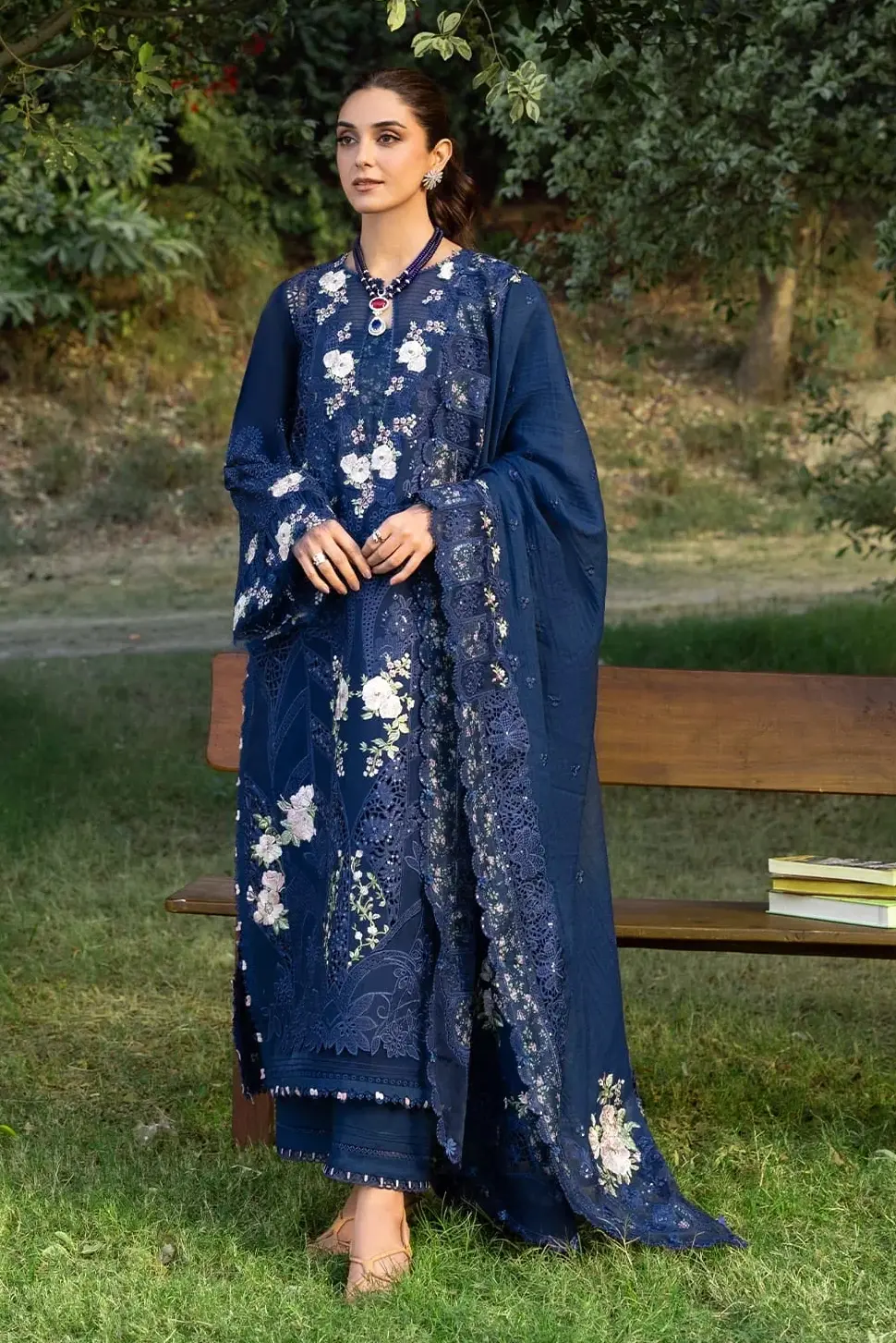 Elaf Blue Luxury lawn Collection Replica