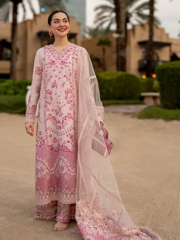 Faiza Saqlain Pink Luxury Lawn Collection Replica
