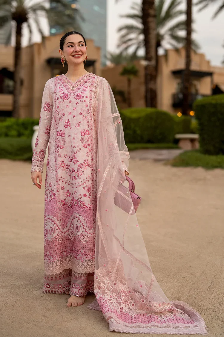 Faiza Saqlain Pink Luxury Lawn Collection Replica
