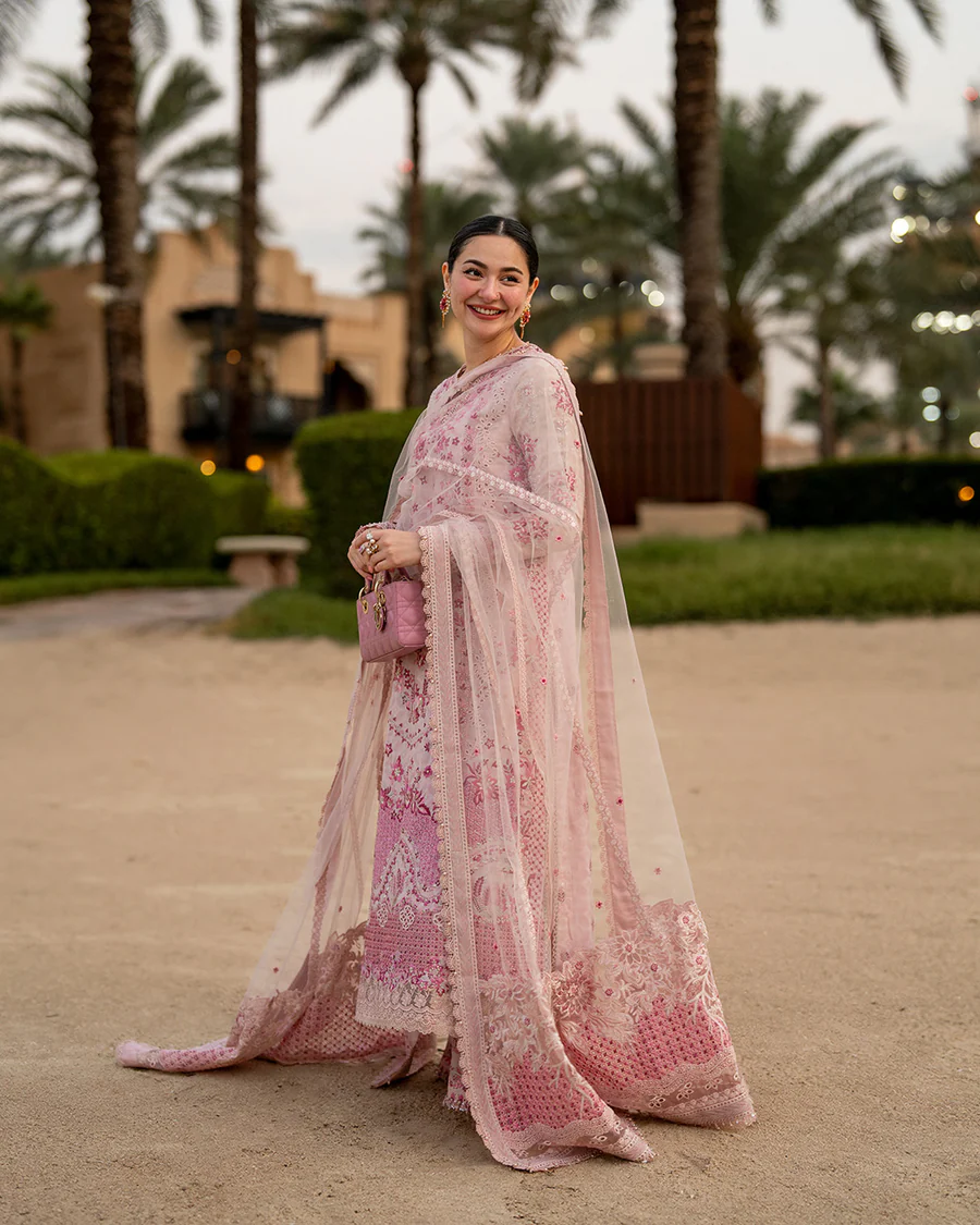 Alternative view of Faiza Saqlain Pink Luxury Lawn Collection Replica