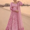 Faiza Saqlain Pink Luxury Lawn Collection Frock Replica