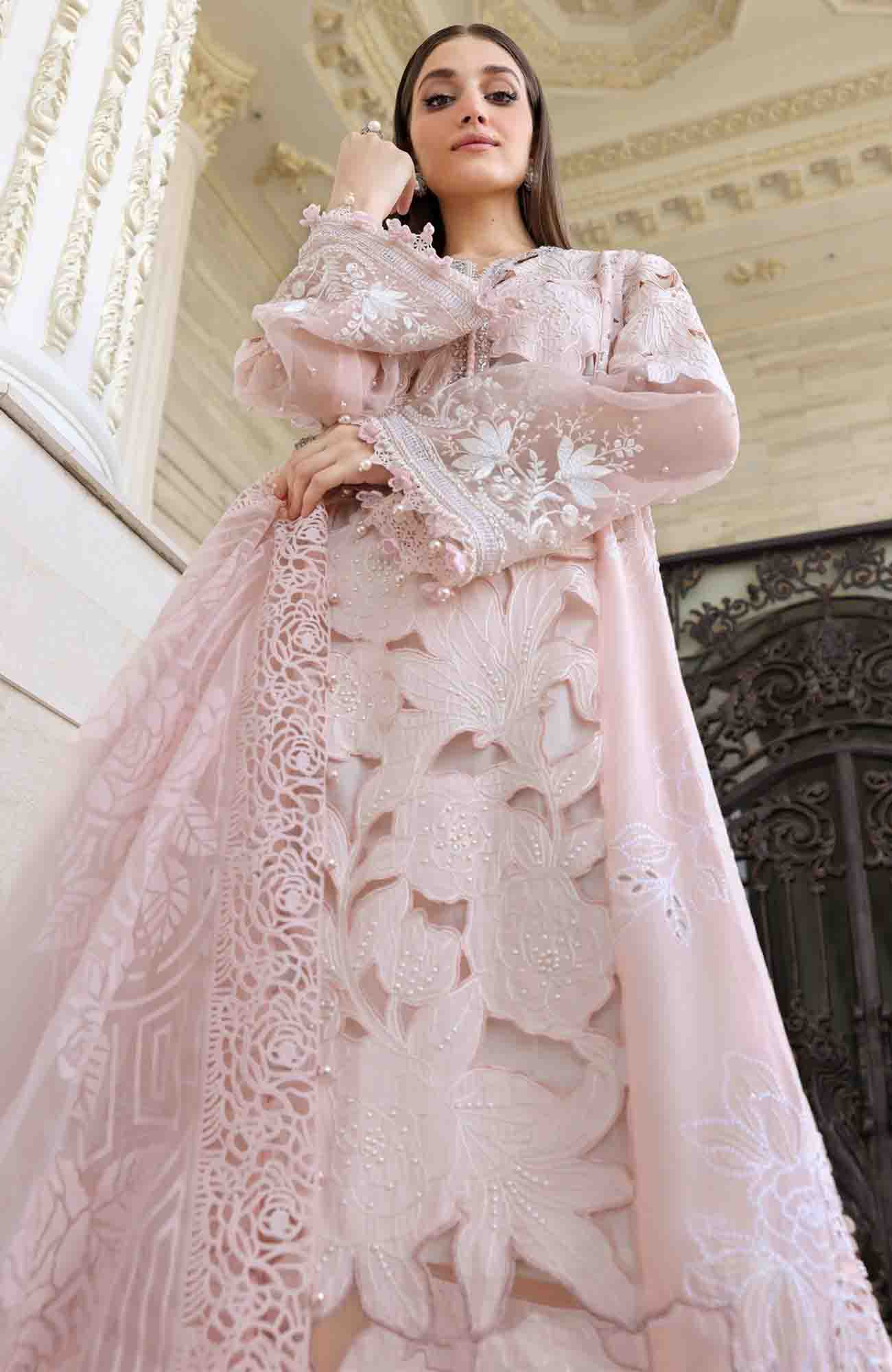 Alternative view of Maria B Pink Luxury Lawn Collection Replica