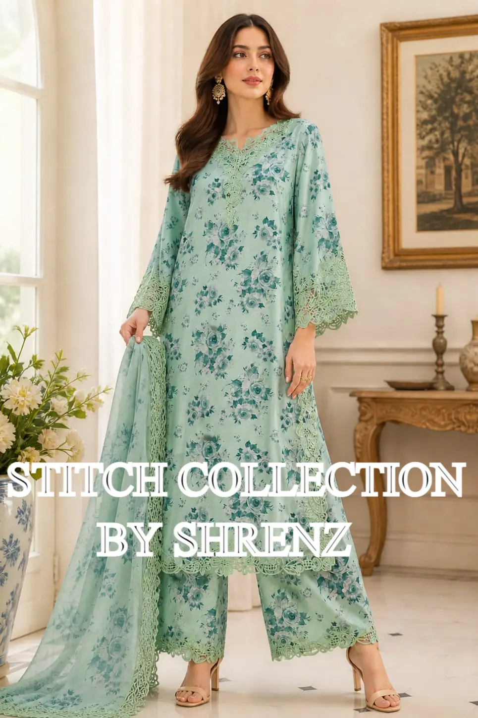 Shrenz 3 Piece Stitched Silk Pret Collection