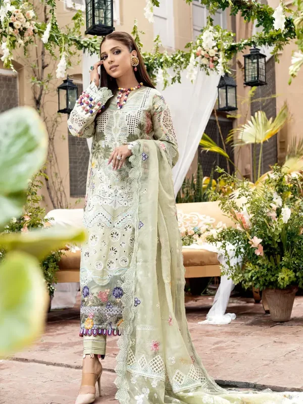 Maryam Hussain Pistachio Luxury Lawn Collection Replica