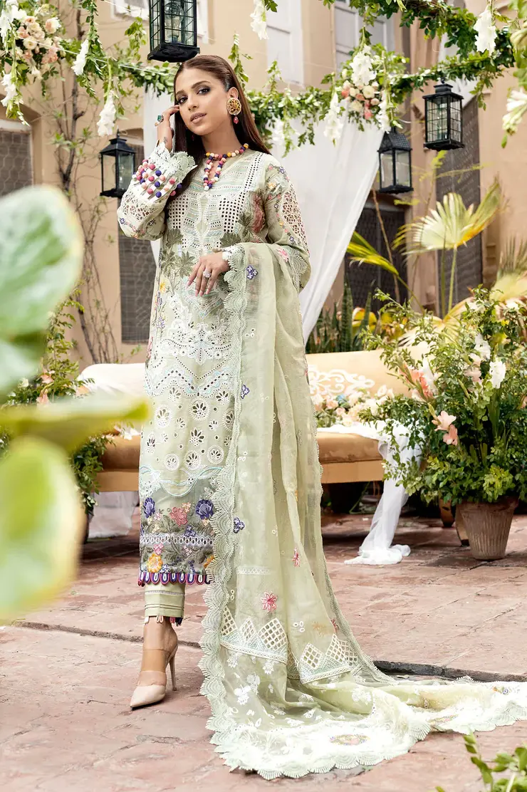 Maryam Hussain Pistachio Luxury Lawn Collection Replica