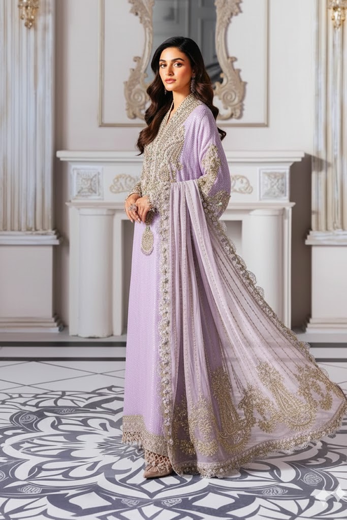 Alternative view of Maria B Purple Luxury Lawn Collection Replica