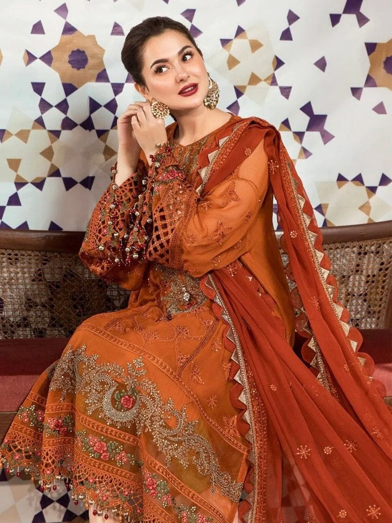 Alternative view of Maria B Orange Chiffon Formal Collection Replica