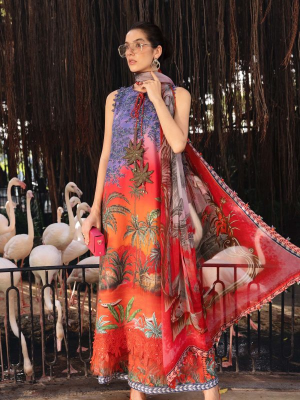 Maria B Orange Printed Lawn Collection Replica