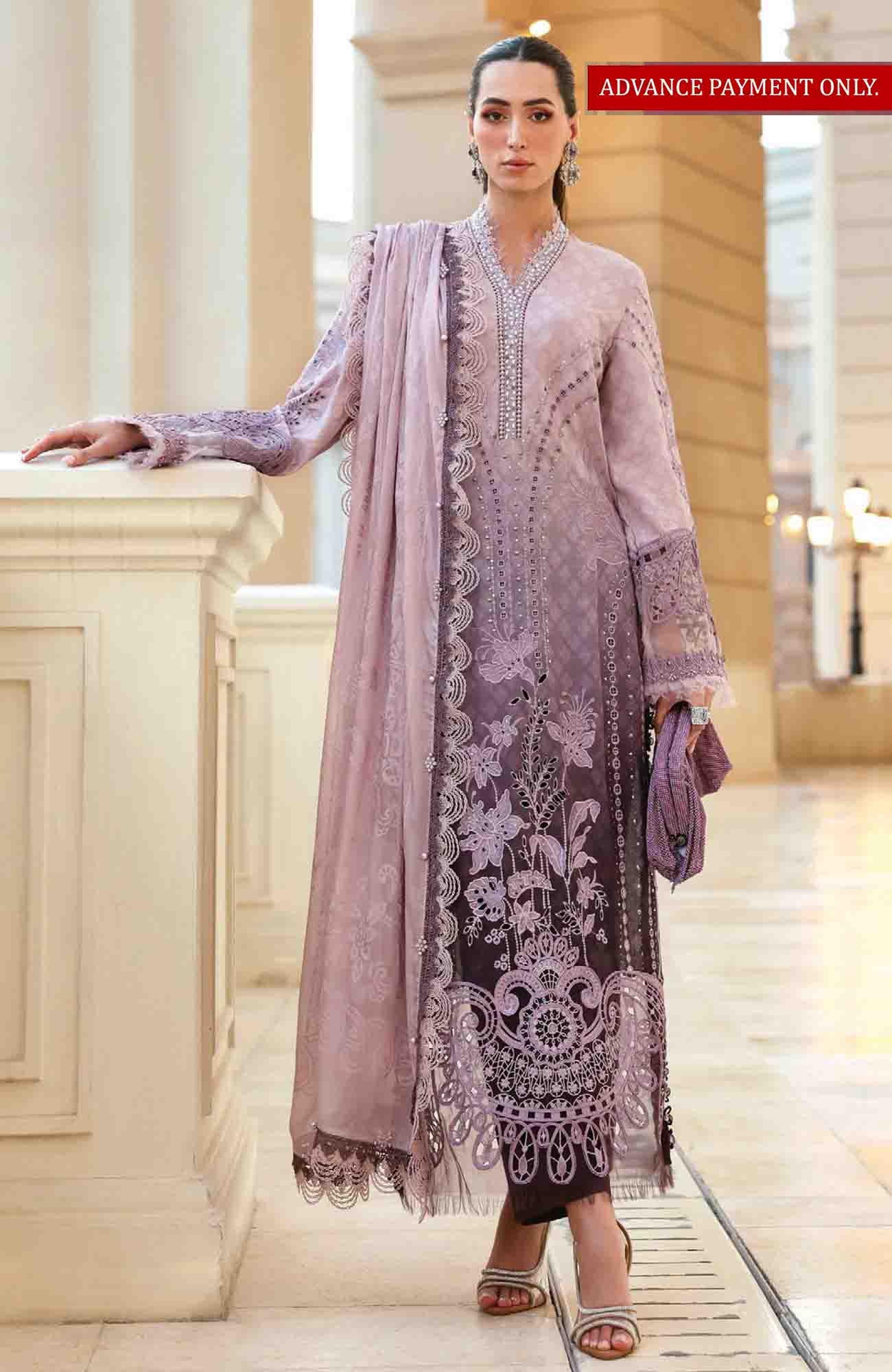 Alternative view of Maria B Purple Luxury Lawn Collection Replica