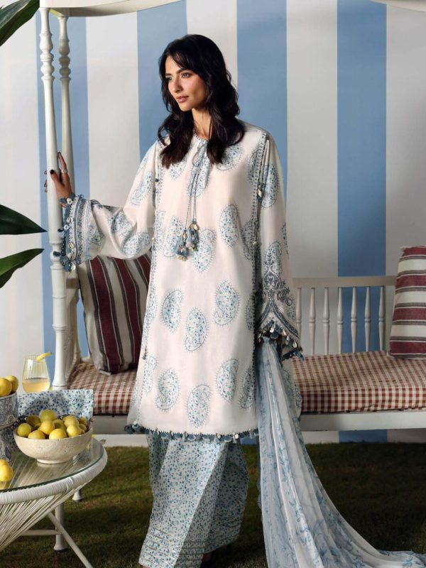 Maria B Sky Blue Digital Printed Lawn Collection Replica