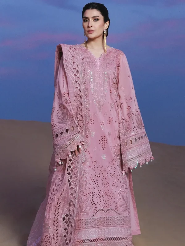 Nureh Pink Luxury Lawn Collection  Replica