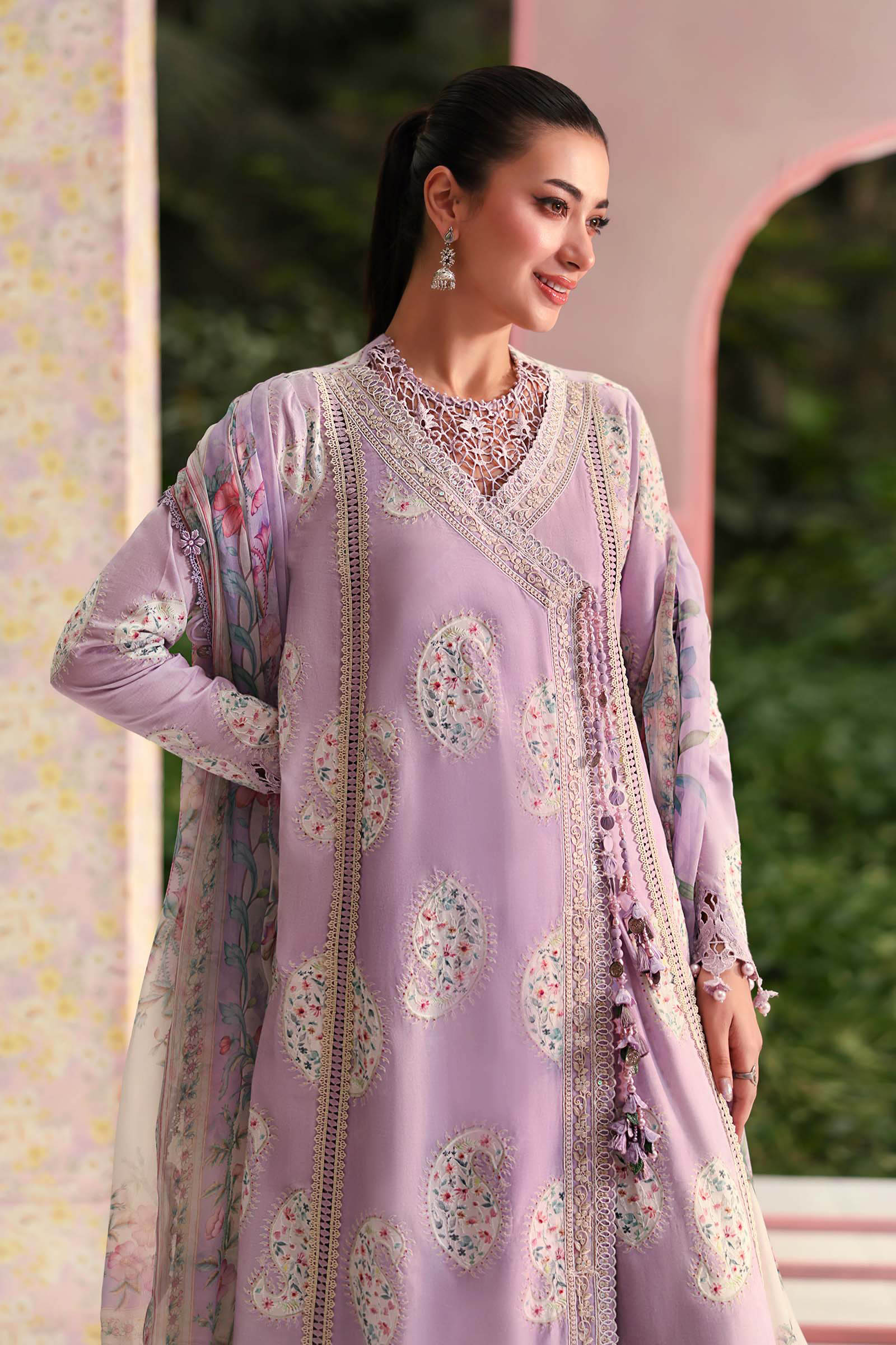 Alternative view of Maria B Purple Digital Printed Lawn Collection Replica